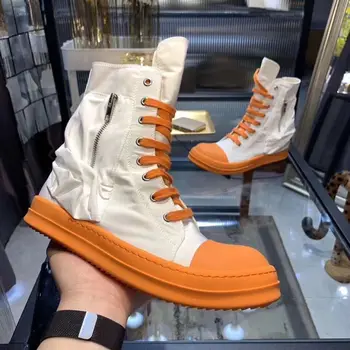 

Women's Canva Shoes Luxury Brand Casaul Shoes for Women Side Packet Lace-up High-top Thick Bottom 2020 New Fashion Hot In Ins