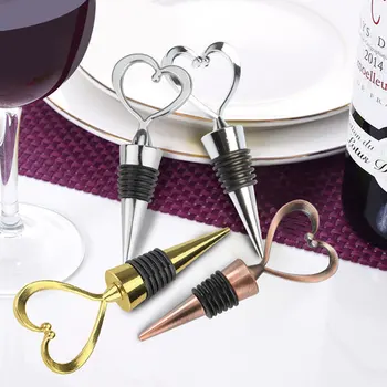 

300pcs Elegant Heart Shaped Red Wine Champagne Wine Bottle Stopper Valentines Wedding Gifts NO214