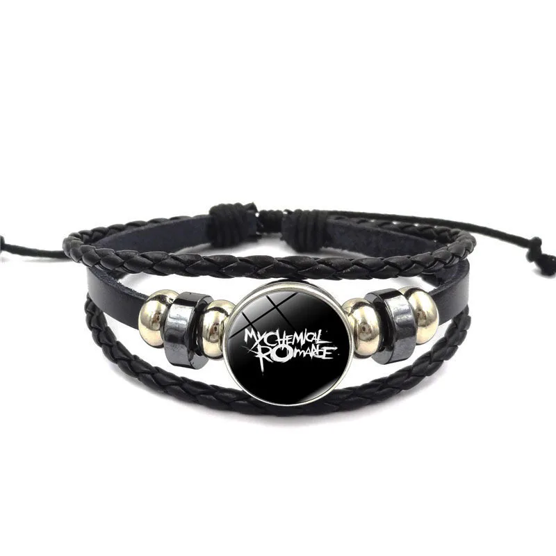 Модный мой химический Романтический браслет веревка из полиуретановой кожи Кристалл Стекло многослойный панк-рок музыка браслет для женщин и мужчин