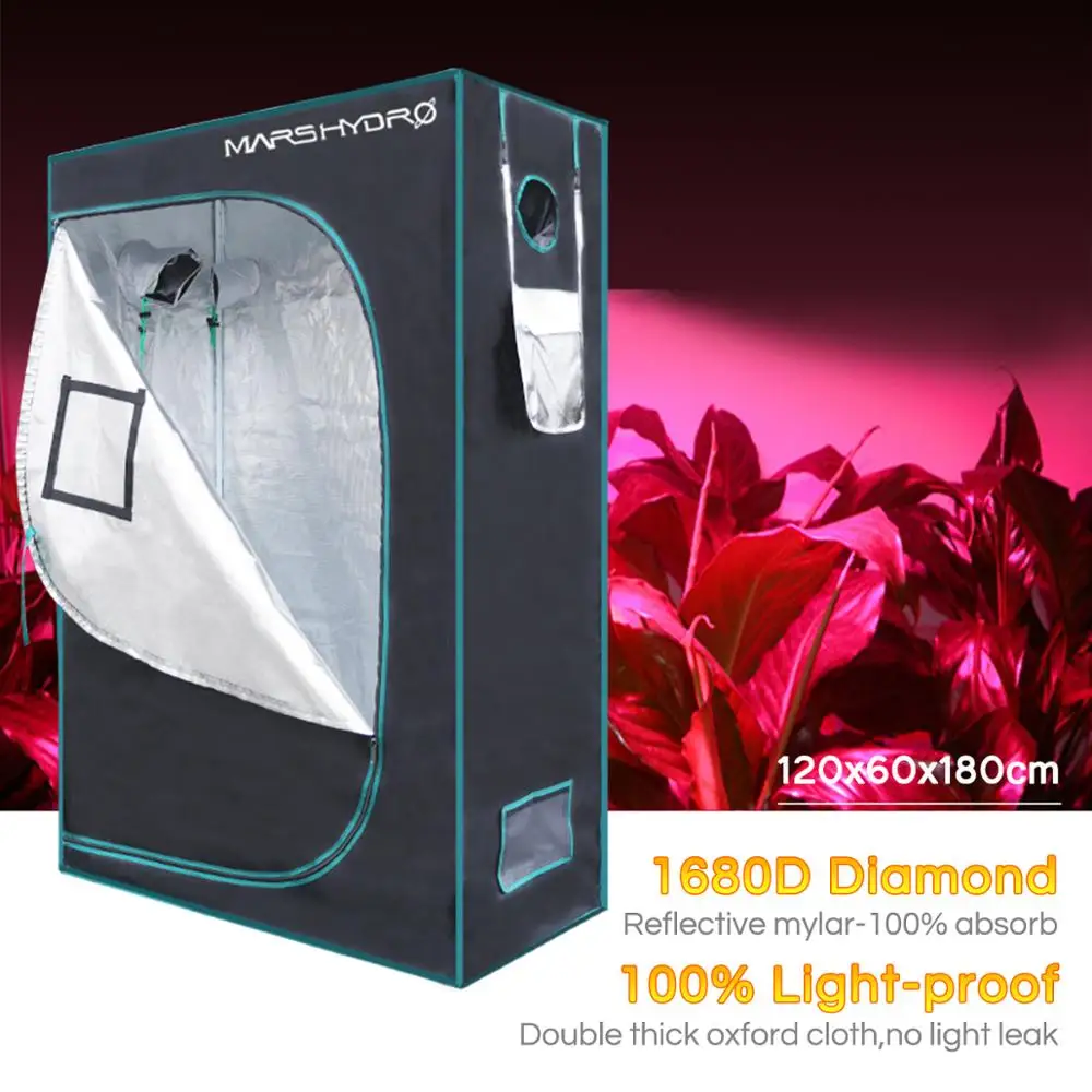 Online 120x60x180cm Mars Hydro Indoor Grow Tent lámpara hidropónica caja de habitación no tóxica