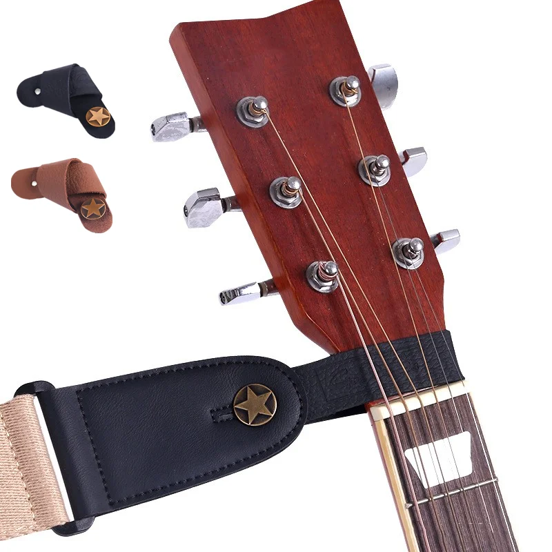 Ремешок на шею для гитары кожаный ремень держатель головы кнопка с безопасным