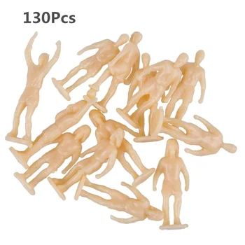 

130Pcs 1:87 Mini Football Figures Sport Soccer Figures Sand Table Layout Model - Random Type Skin Color