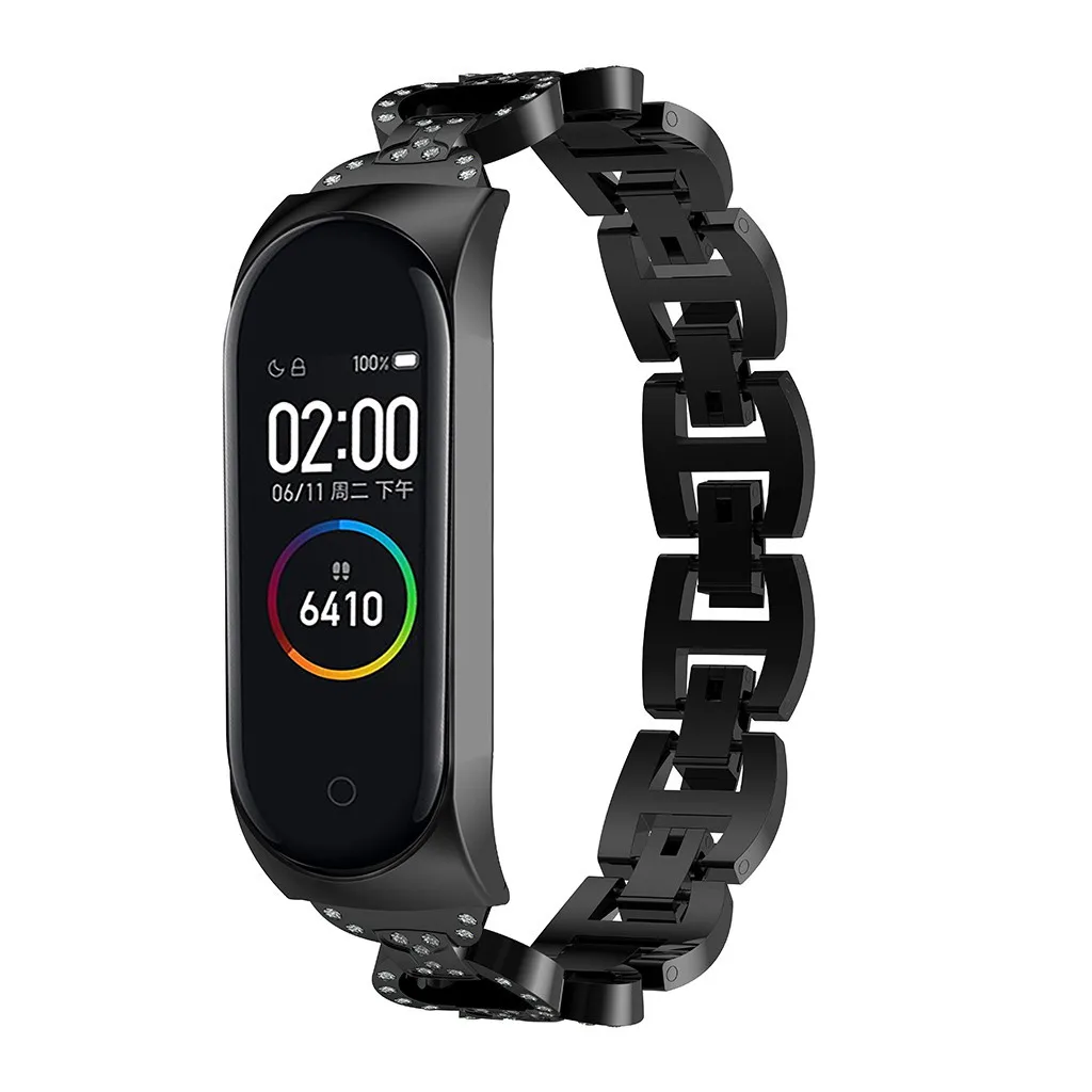 Ремешок из нержавеющей стали для xiaomi mi band 4 металлический ремешок для умного браслета mi band 4 ремень сменные ремешки для часов