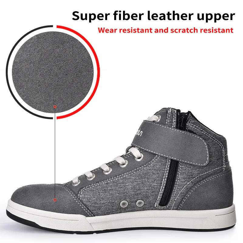 Motorcycle Shoes Motorcycle Rain Boots Motorcycle Boots Boodun Waterproof Motorcyclist Boots Summer Women Motorcycle Shoes Casual Gray Men's Sneakers Microfiber Motorcycle Supplies