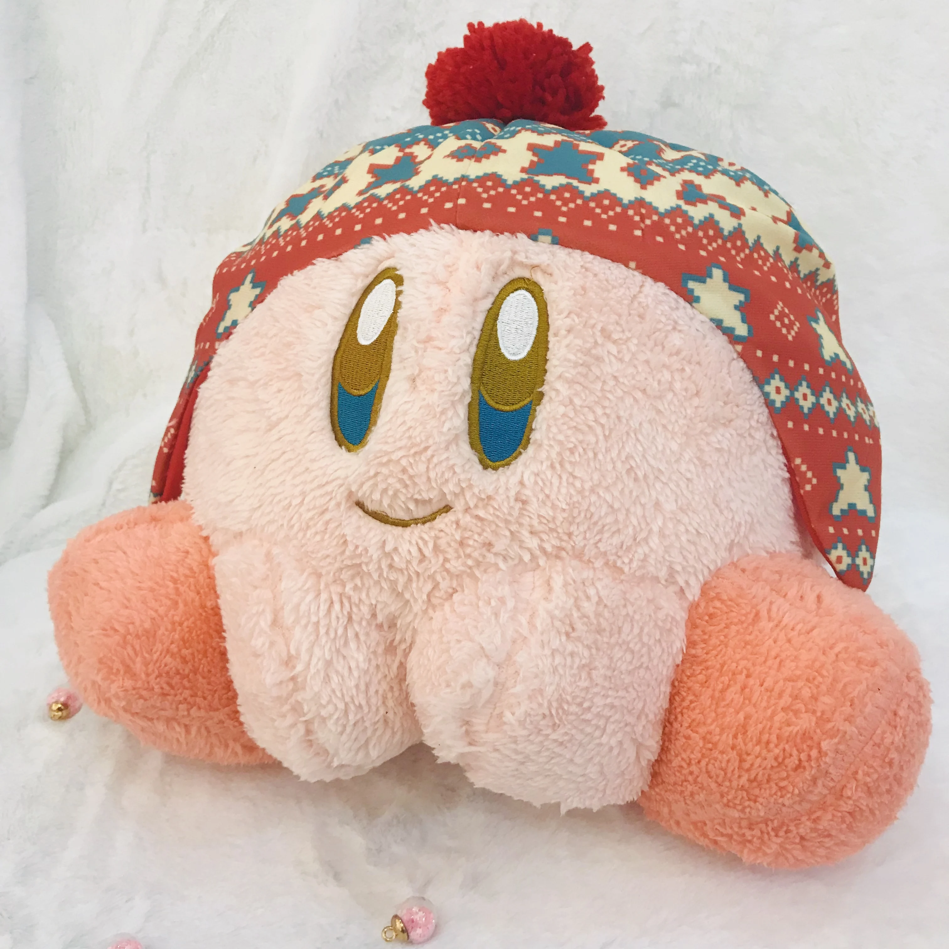 

35 CM Kirby Figures Plush Toy Genuine Star Kirby Cosplay Winter Hat Series Figure Soft Pillow Plush Doll Toys