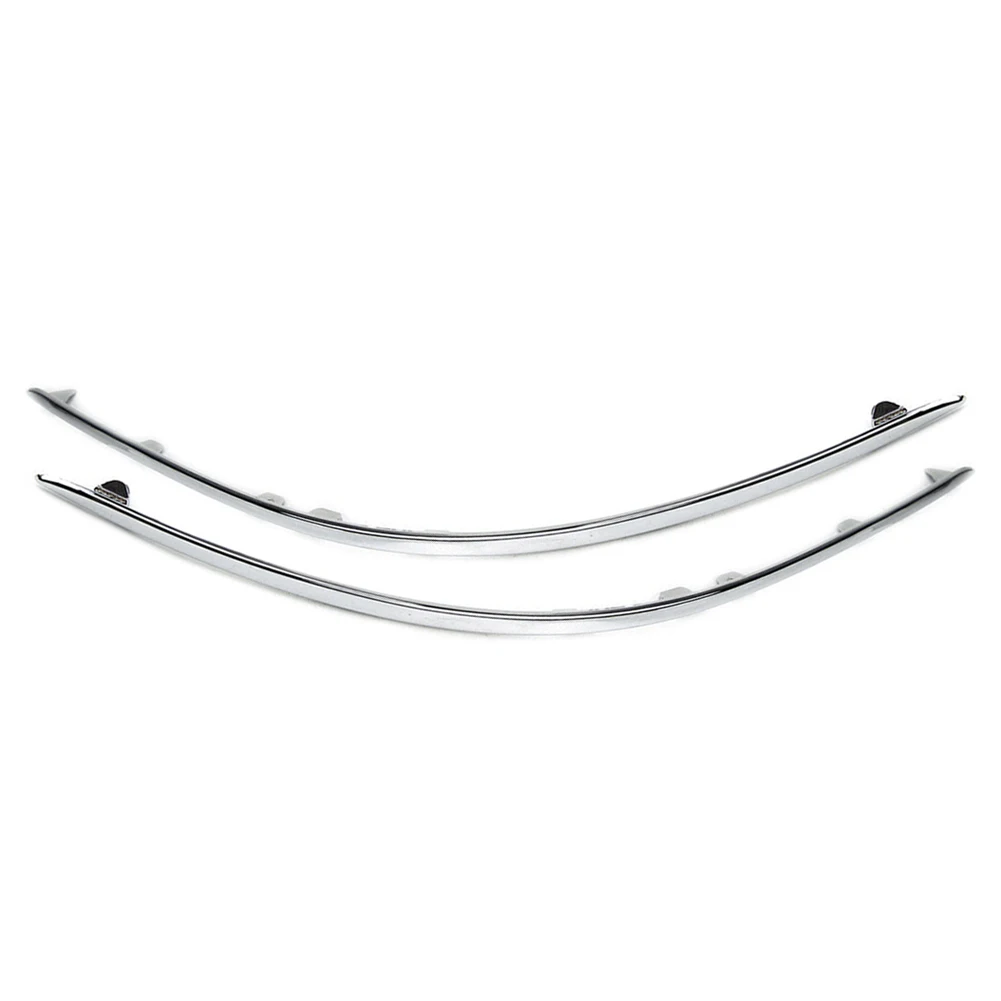 2Pcs Car Chrome Front Bumper Trim Avantgarde Decoration Left & Right For Benz W204 C Class C300 C350 2007 2008 2009 2010