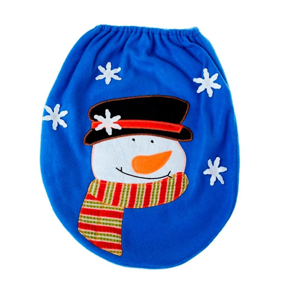 Snowman Seat Cover Красный Санта-Клаус крышка сиденья унитаза синий Снеговик крышка сиденья унитаза для ванной рождественские украшения для дома принадлежности - Цвет: Snowman Seat Cover