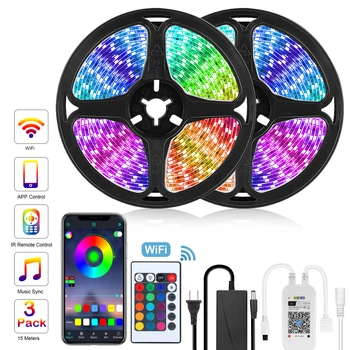 

Goodland LED Strip 12V Ribbon LED Lights Strip RGB Tape 5050 2835 Flexible 5M 10M Diode Tape with WiFi Remote LED Light for Room