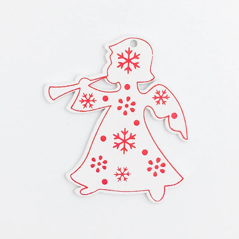 NICROLANDEE 5 шт./компл. Белый Красный Деревянные рождественские украшения Подвески Изделия из дерева подвесная Рождественская елка подарок для детей вечерние украшения