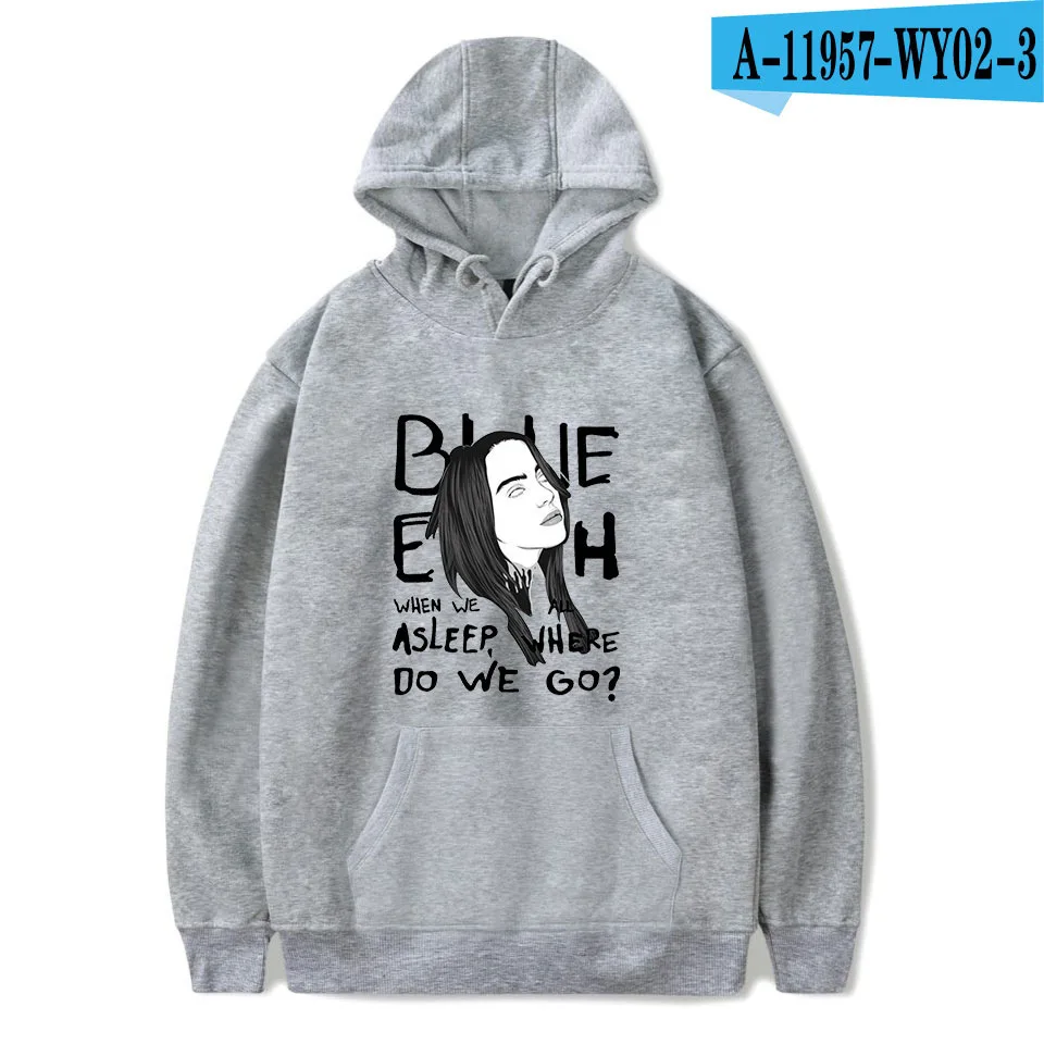 Новые модные женские повседневные толстовки с капюшоном, одежда billie eilish, толстовки с капюшоном, женские пуловеры с длинным рукавом, Одежда harajuku, пальто - Цвет: A11957-3