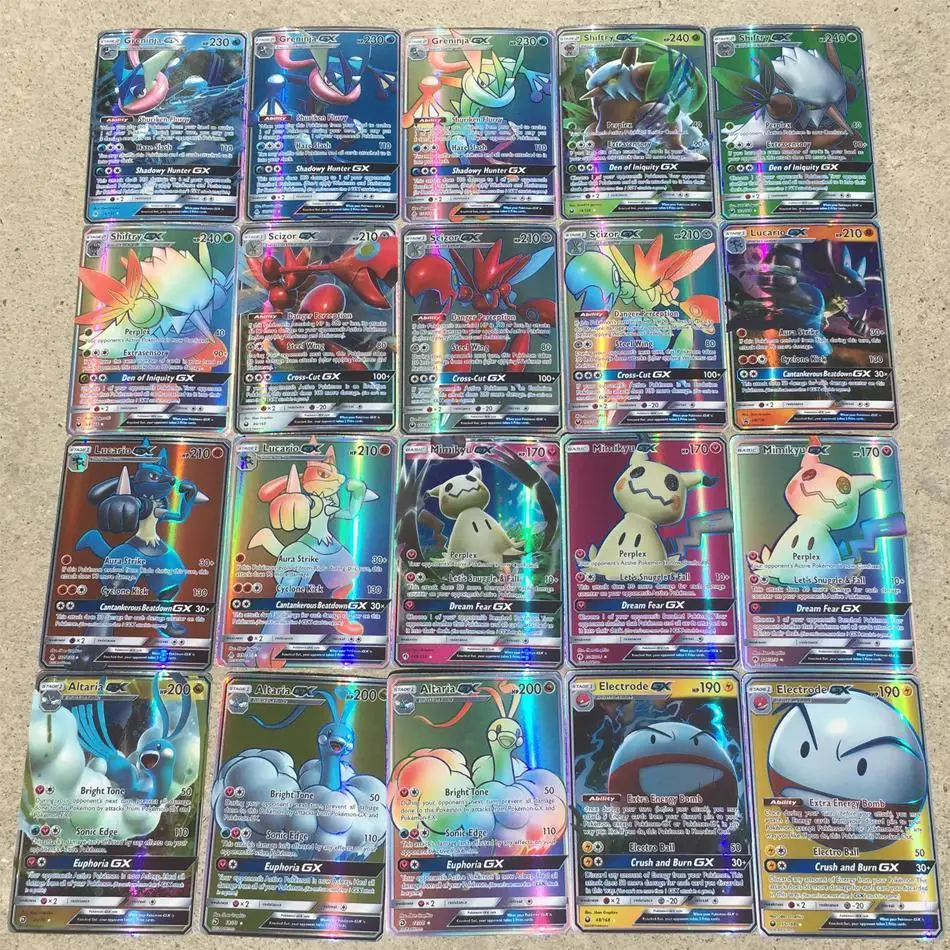 Карты Pokemon 200 шт. 20 70 GX MEGA Сияющие карты Такара Томи игра битва карта 100 торговые