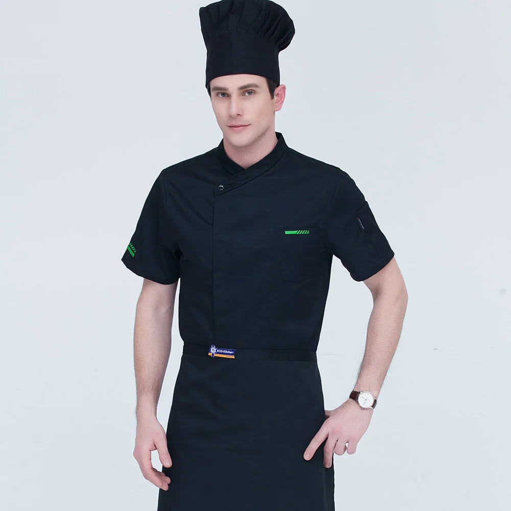 New Arrival Food Service Men Clothes Hot Chef Jackets Uniform Short-sleeved Hotel Restaurant Chef Clothing Kitchen Uniform