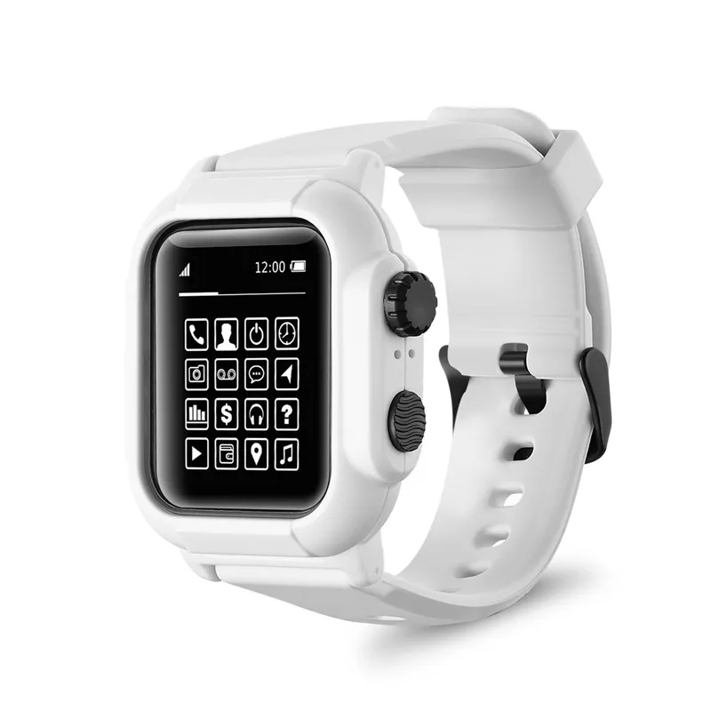 Водонепроницаемый шок ударопрочный чехол для Apple Watch Series 5 4 3 2 1 мягкая силиконовая