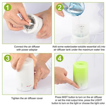 

LED Essential Oil Aroma Diffuser Ultrasonic Humidifier Air Aromatherapy Atomizer High Quality