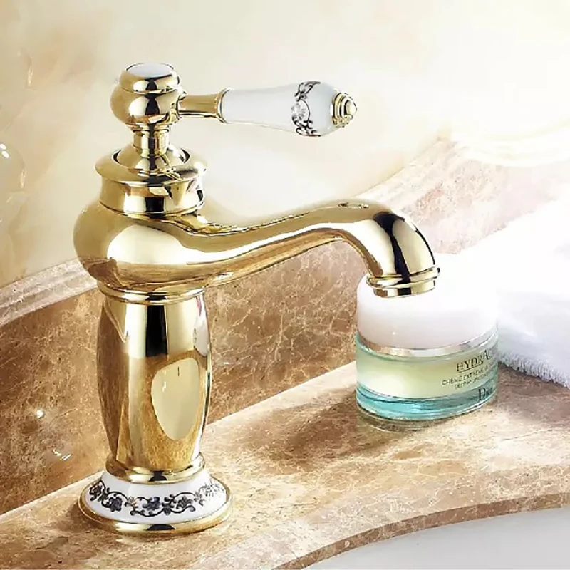 Free Shipping Gold Taps Bathroom Tap Sink Br Chromed Faucet Gold Taps Bathroom Tap Sink