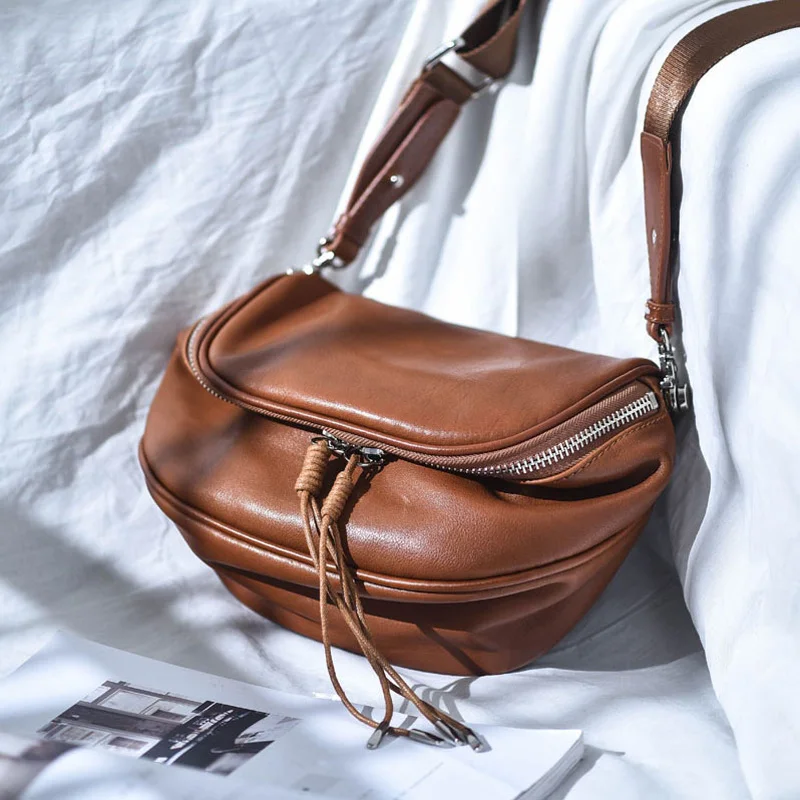 soft leather saddle bag