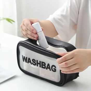 

2020 Waterproof Transparent PVC Cosmetic Bag Women Make Up Case Travel Zipper Makeup Beauty Wash Organizer Toiletry Storage Kit