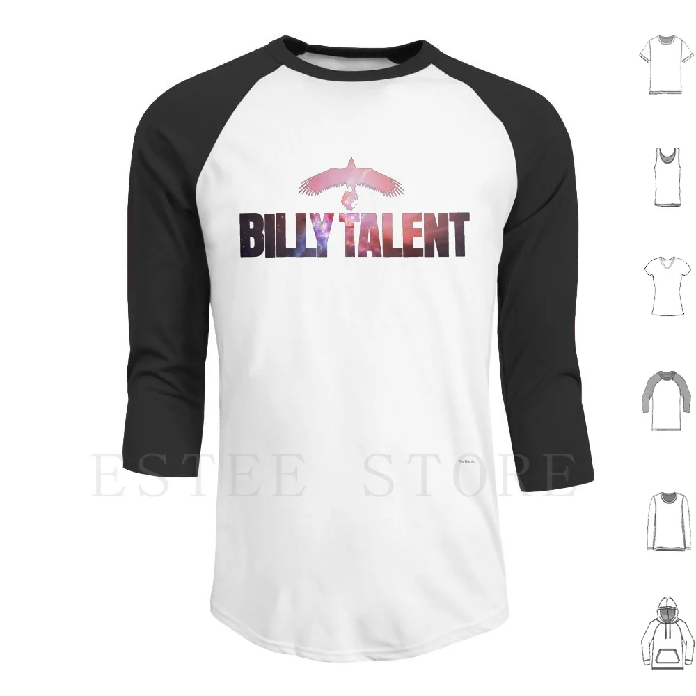 Felpa Con Cappuccio Zhitalento Felpa Con Cappuccio Manica Lunga Billy Talento Billy Talento Music Band Logo Nome Nero Bianco Burattino Testa Universo 