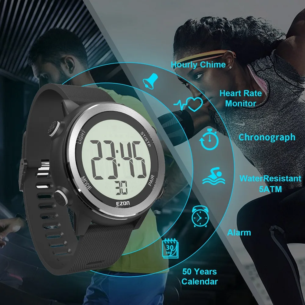 Bluetooth Heart Rate Monitor Men's Sports Polar Watches Waterproof Digital Wireless Running Cycling Chest Strap Calorie Counter m30 pro tws earbuds wireless stereo bluetooth 5 2 sports in ear headphones