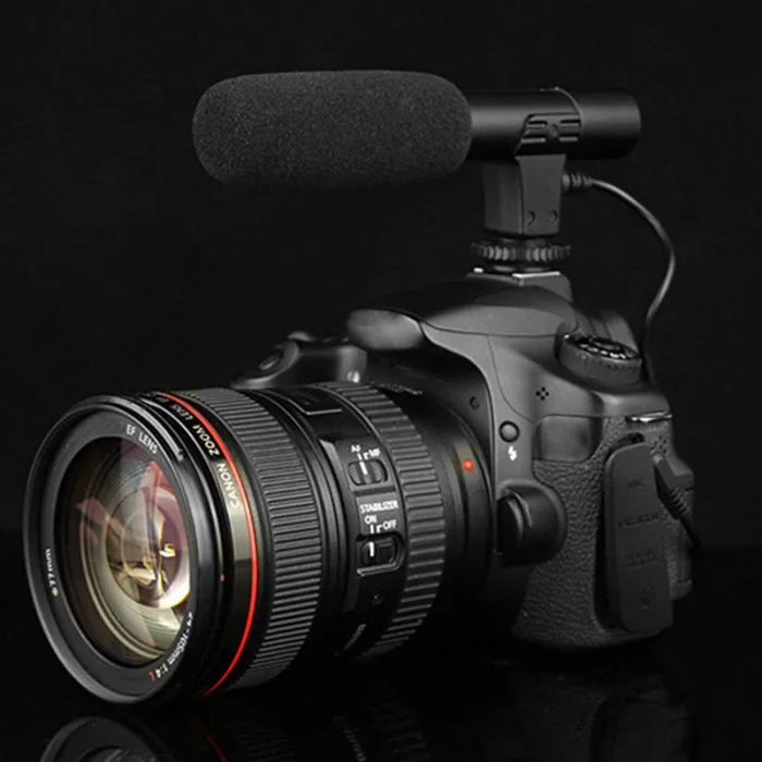 Видео интервью с микрофоном запись Vlog Mic для DSLR камеры Nikon Canon/телефонов OUJ99