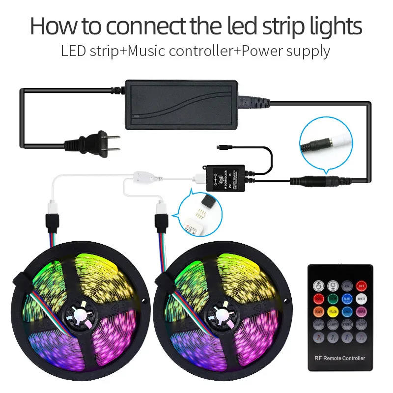 Музыкальное управление 5050 RGB световая полоса 5 м/компл. 20 клавишный беспроводной