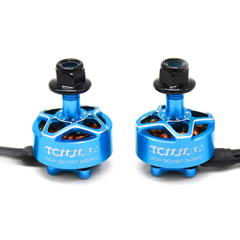 TCMMRC 1507 2400KV бесщеточный двигатель FPV RC 3-6S для RC Drone FPV Racing - Цвет: 2pcs CCW Blue