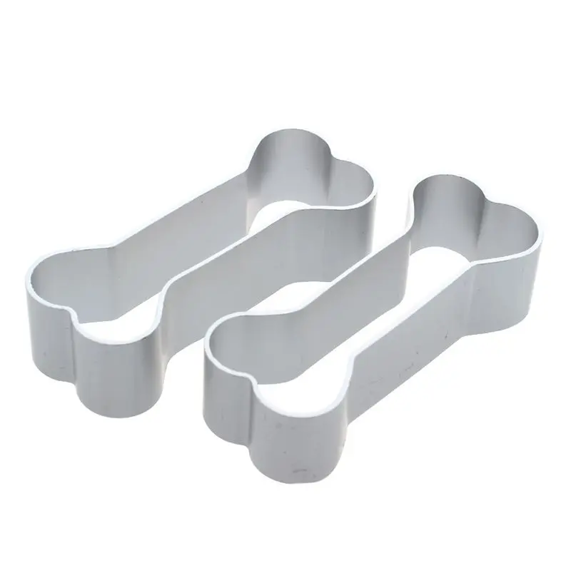 2x Dog Bone Silver Stainless Steel Baking Cookie Cutter Biscuit Cake Making Party Favor