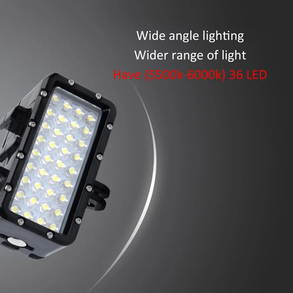 36 светодиодный фонарь для дайвинга, водонепроницаемый свет для Gopro 6 5 4 для Xiaomi Yi 4K+ yi Lite для mijia SJCAM SJ8 аксессуары