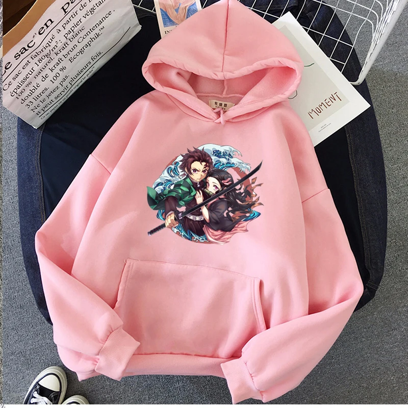 Sudadera de Anime Demon Slayer Harajuku para mujer, de larga ropa Kimetsu No Yaiba, en venta|Sudaderas con capucha y sudaderas| - AliExpress