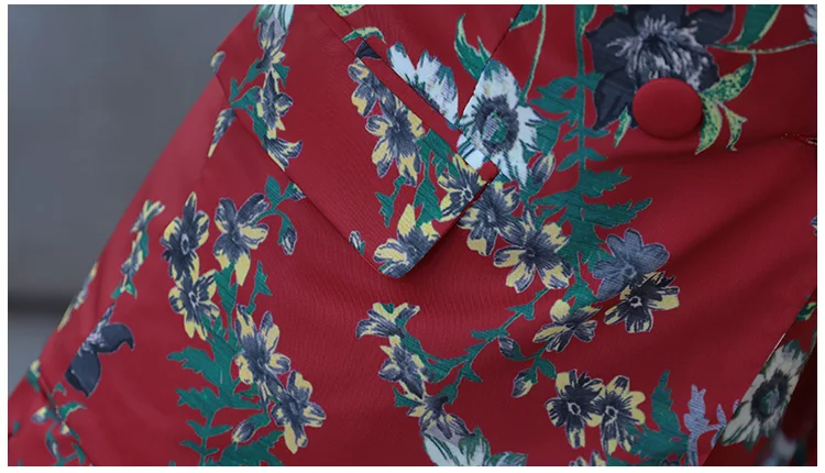 Kleine geur stijl mode pak vrouwelijke herfst nieuwe vrouwen afdrukken kleine pak wijde pijpen broek twee stuk lente Ms. set