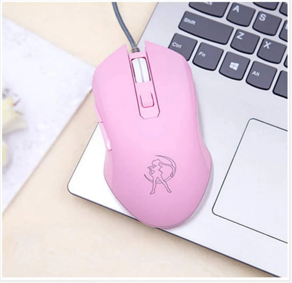 Pink Computer Mouse Colorful Backlit Gaming Mouse Optical Wired Mouse Fashion Sailor Moon Mouse Girl Women Silent Mouse 2400DPI microsoft wireless mouse 1000