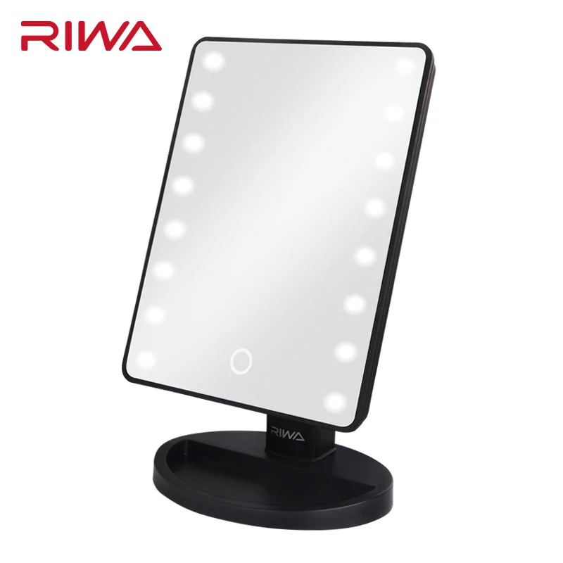  RIWA GWF146 Настольное зеркало для макияжа с подсветкой, сенсорный экран, 16 LED ламп  