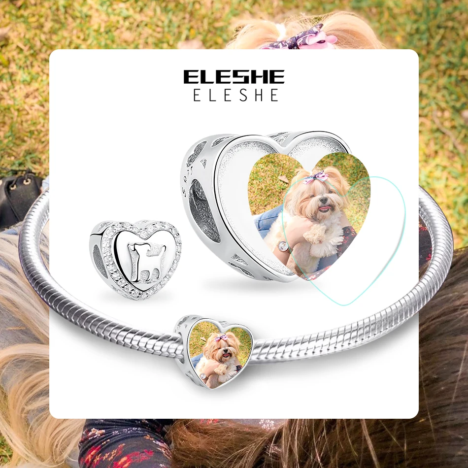 Новая мода 925 пробы серебро на заказ фото бусина в форме собаки талисманы подходят Пандора браслет и ожерелье кулон DIY оригинальные ювелирные изделия