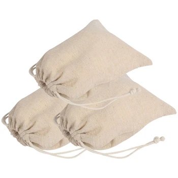 

Set of 3 Cotton Breathable Dust-Proof Drawstring Storage Pouch Multi-Functional Bag Dust Cloth Bag Clothes Socks Underwear Shoe