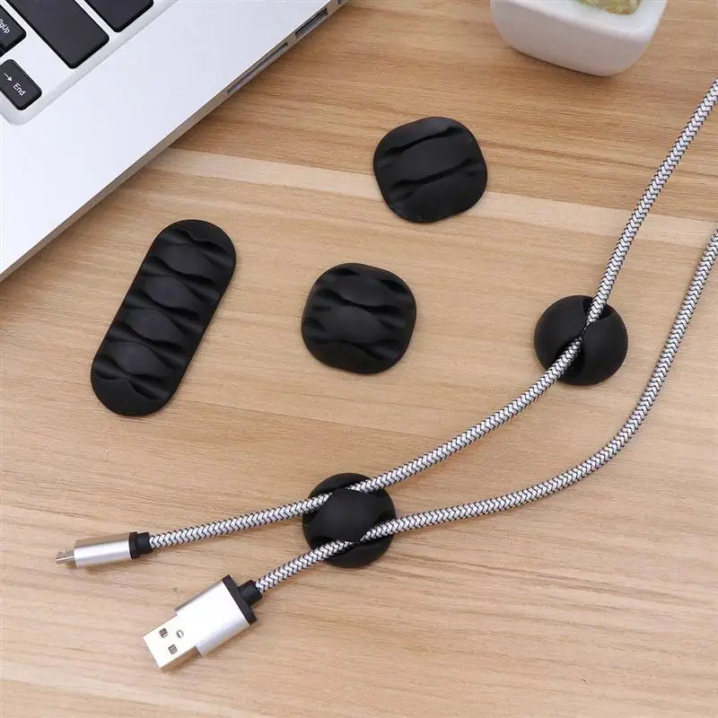 20pcs Desk Cable Clips Plastic Cord Organizer Self Adhesive Cord