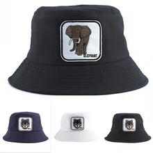 Волк слон вышивка мужская шляпа-Панама женская рыболовная шляпа летние колпачки для животных Панама Улица Боб шляпа хип-хоп Gorros