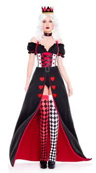 

Ladies Royal Red Queen of Hearts Costume Alice Book Week Storybook Fancy Dress M XL MS4347