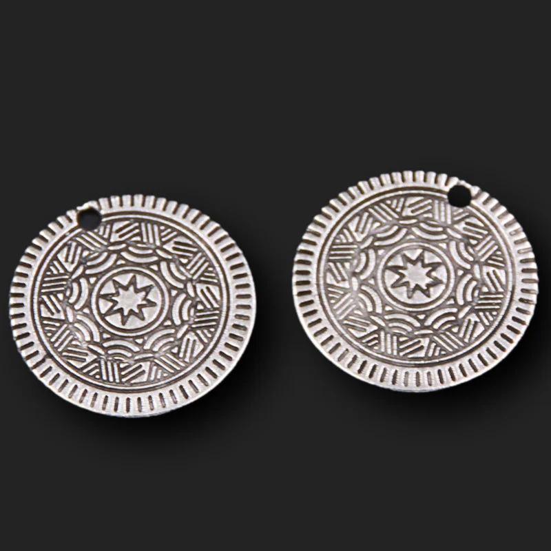 

10pcs Silver Plated Retro Eight-Pointed Star Pendant Ethnic Style Necklace Metal Accessories DIY Charm Jewelry Crafts Making