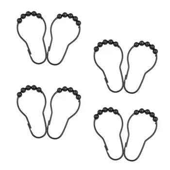 

12 Pcs Shower Curtain Hooks Bath Rollerball Practical Metal Glide Rings Hooks for Bathroom Accessories Shower Curtain