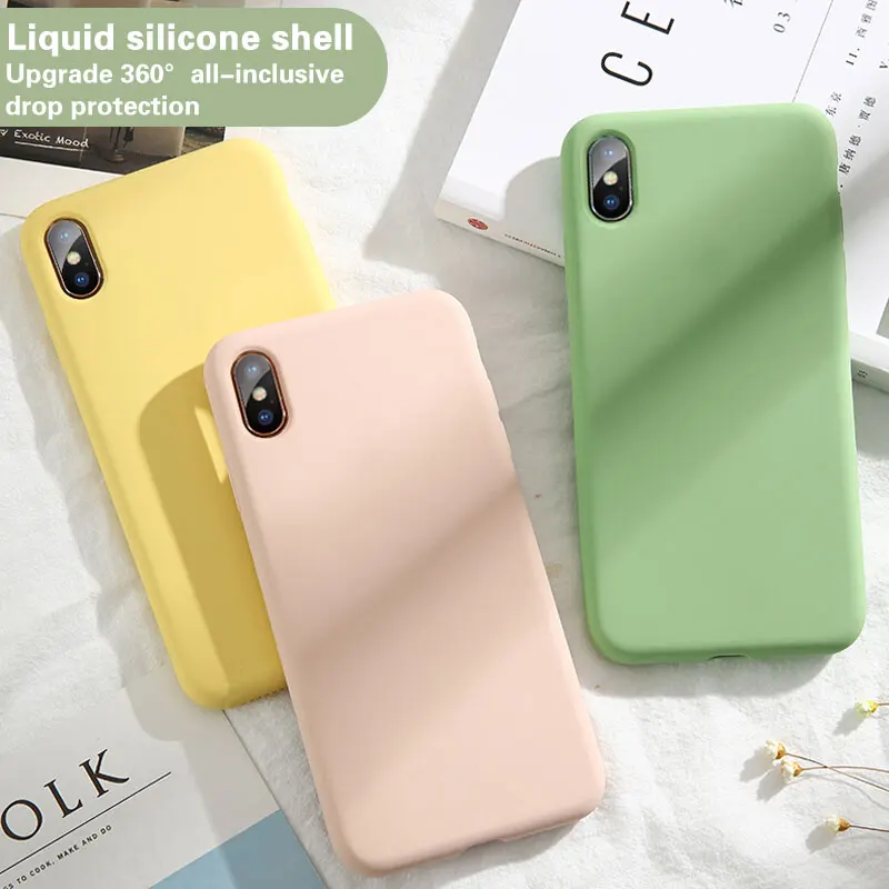 Жидкий силиконовый чехол для телефона для iPhone X XR XS MAX 7 Plus 8 Plus для Apple iPhone 11 Pro MAX 6 6s чехол без логотипа чехол s