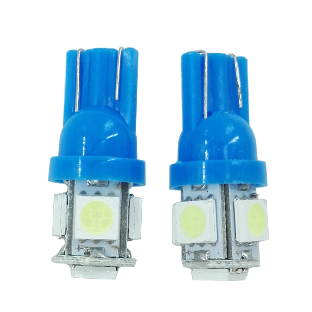 ECAHAYAKU 10 шт 12V T10 W5W светодиодный лампы 5 SMD белого и синего цвета 5050 194 168 супер яркий