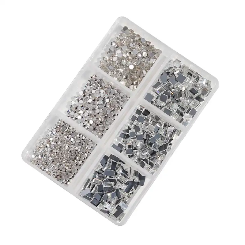 Nail Platte Bodem Diamant Sieraden Wit Glas Diamant Ab Magic Kleur Nagel Diamant Netto Rode Diamant Vierkante Diamant Doos Bergkristallen En Decoraties Aliexpress