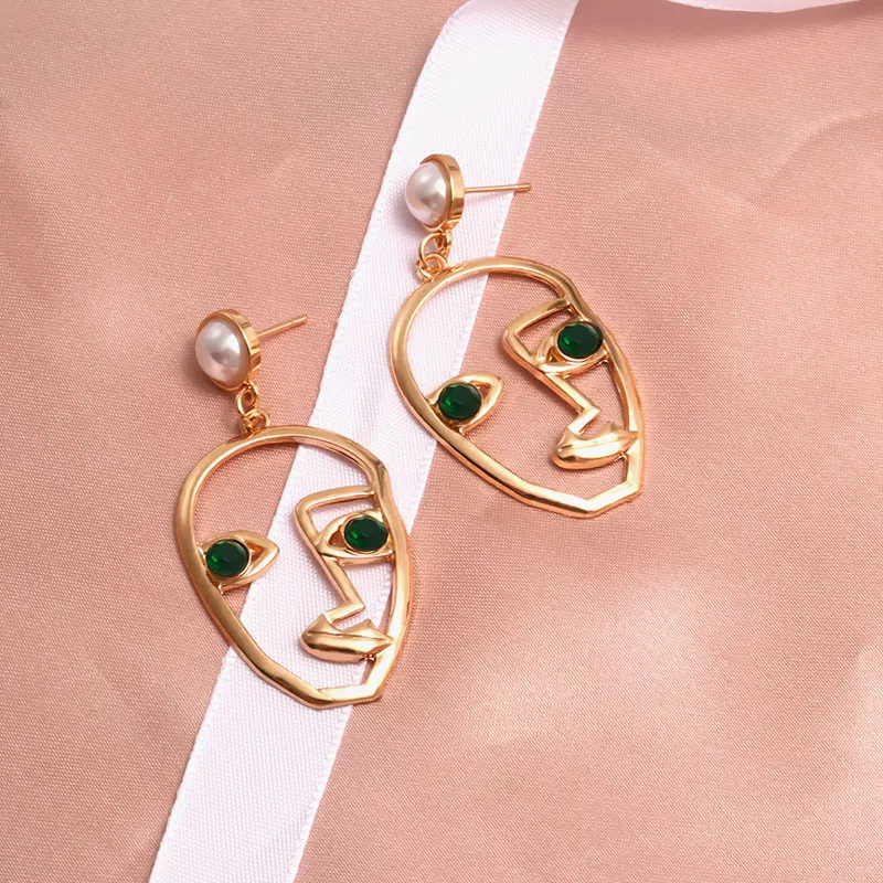 Green 3 X& P новые модные круглые Висячие корейские серьги для женщин геометрические круглые золотые серьги в форме сердца Свадебные ювелирные изделия kolczyki - Окраска металла: Green 3