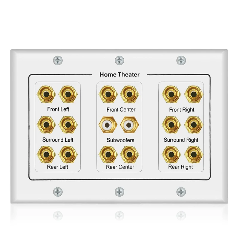 

8.2 Speaker Wall Plate with 16 Banana Post and 2 RCA for Surround Home Theater