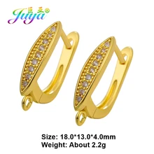  Juya DIY Earwire Fixtures Shvenzy Gold/Silver Color Earring Hooks Accessories For Handmade Luxury Dangle Women's Earring Making 