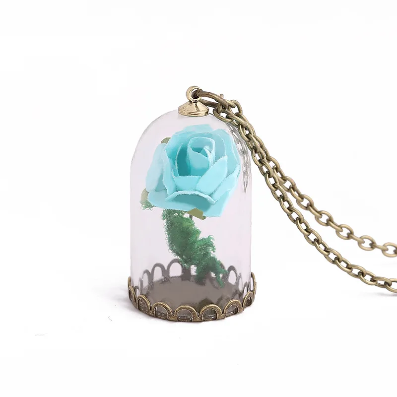 style 11 New Green Handmade Christmas Trees Jewelry Transparent Glass Pendant Necklace Charm Christmas Present Alloy Chain Unisex - Окраска металла: style 11