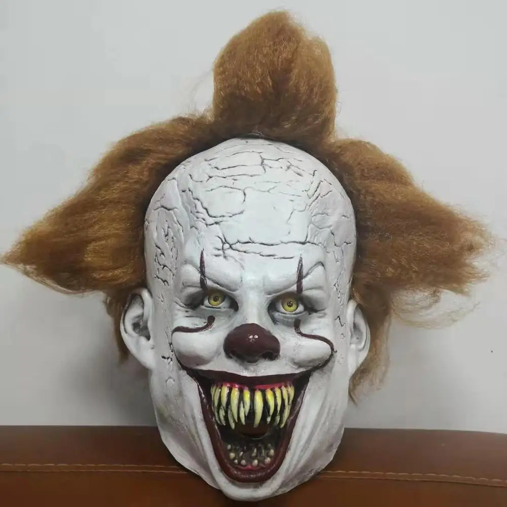 Joker mask B Джокер маска пеннивайза Стивен Кинг это вторая часть 2 ужасов Косплей латексные маски шлем клоун Хэллоуин костюм реквизит - Цвет: Joker mask B