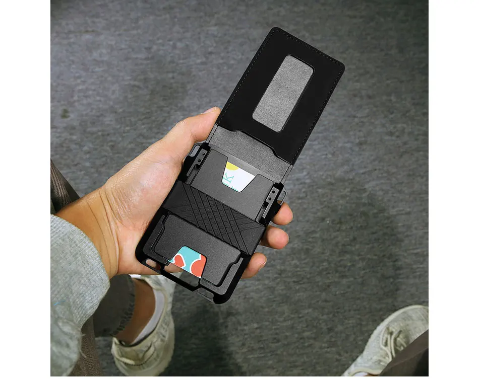 DIENQI Алюминиевый металлический Rfid держатель для карт кошелек мужской модный черный банк держатель для кредитных карт Анти-Вор чехол для карт сумка для денег