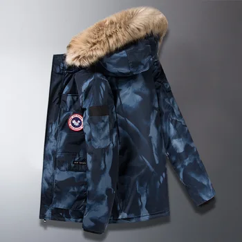 

2020 New Designer Men's Padded Jacket Cotton Winter Padded Jacket Men's Plus Velvet Thick Coat Loose Warm Hooded Padded Jacket