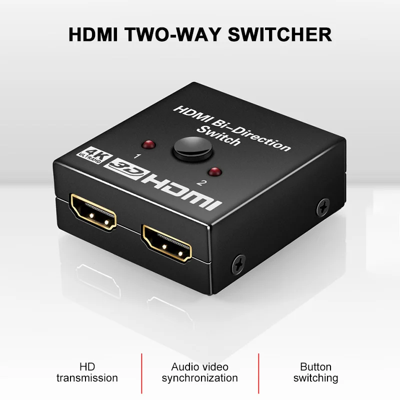 4K HDMI адаптер 1080P HDMI сплиттер поддержка 3D 1 в 2 выход или 2 в 1 выход двунаправленный коммутатор для DVD Mac ноутбука ТВ монитор и т. Д